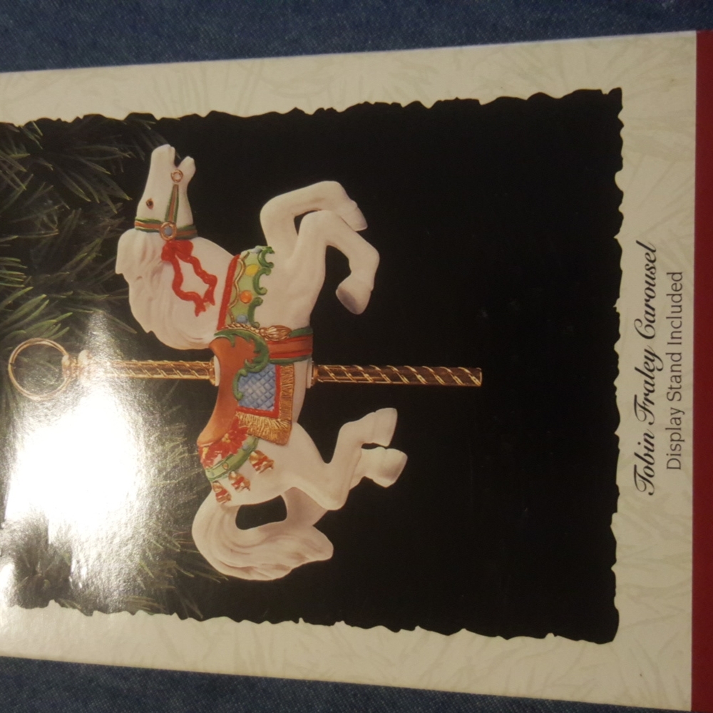 Hallmark 1993 Tobin Fraley Carousel Porcelain Holiday Christmas Ornament